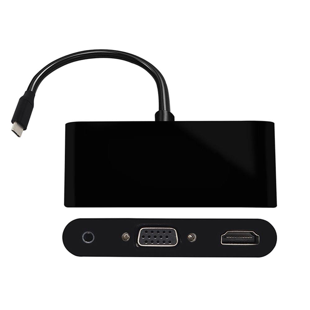 USB-C Type-C to HD VGA 3.5mm Audio 3 in 1 Converter Adapter