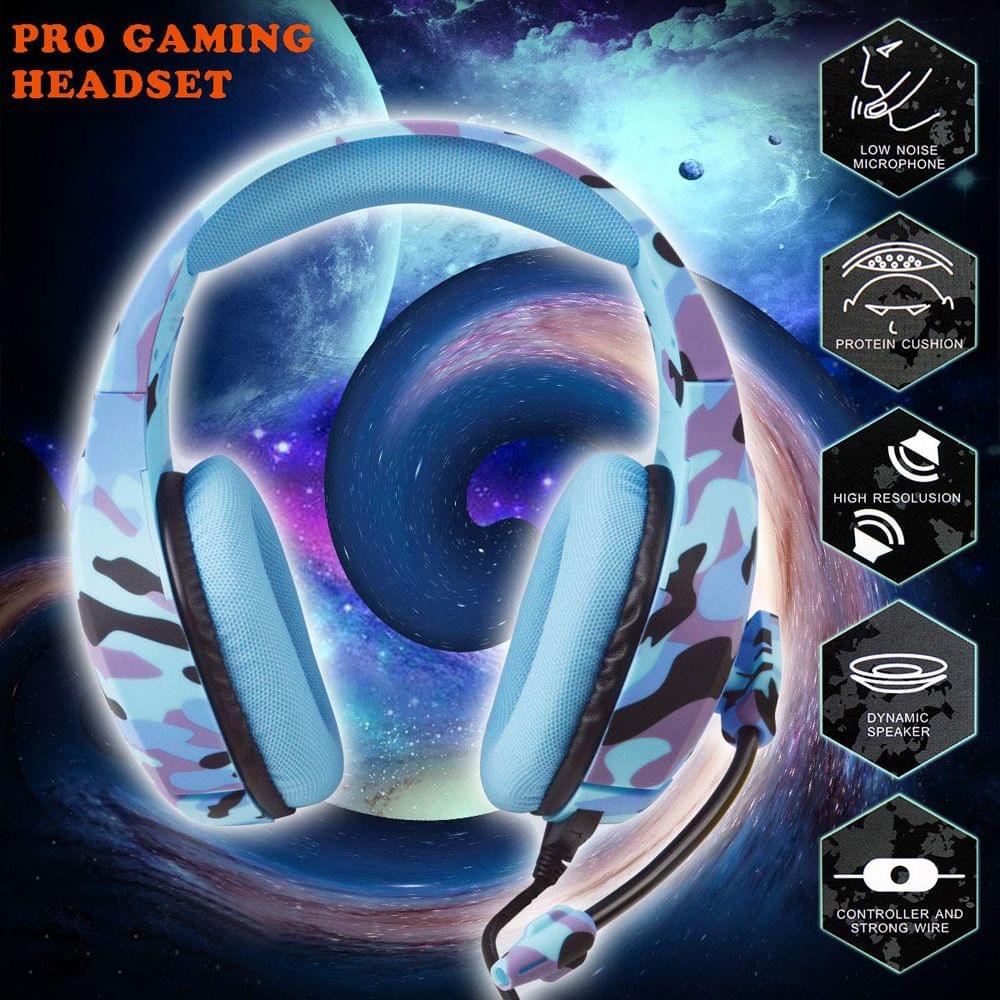 K1-B 3.5mm Gaming Headset Over Ear Headphones with
