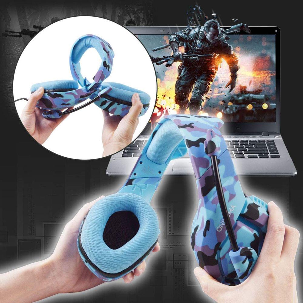 K1-B 3.5mm Gaming Headset Over Ear Headphones with