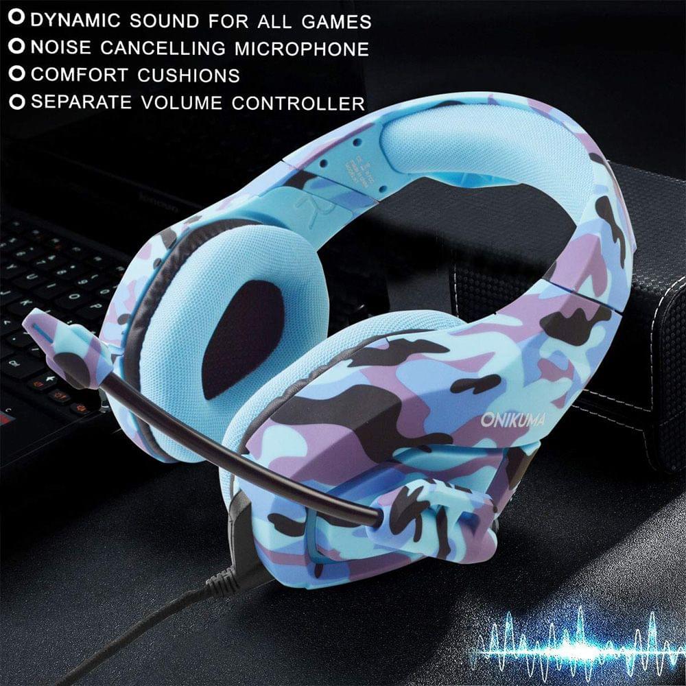 K1-B 3.5mm Gaming Headset Over Ear Headphones with