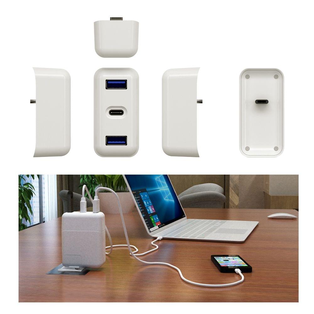 Portable Fast Charge Converter 2 USB 3.0+ Type-C Adapter