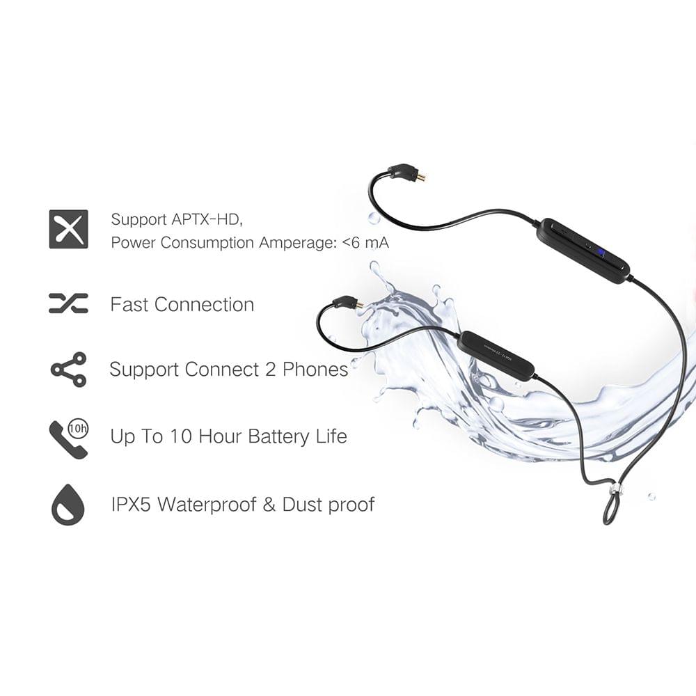Z3 2Pin 0.78mm Bluetooth 5.0 Replacement Headphones - 2Pin