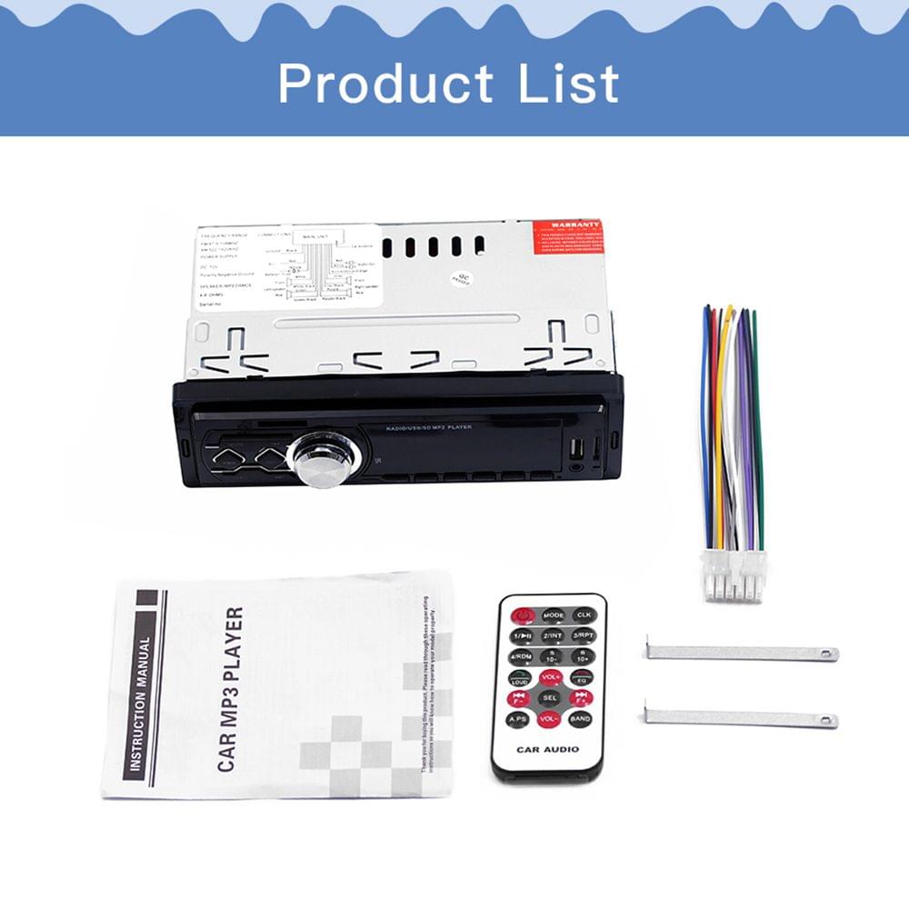 1788E 12V Universal Car MP3 Music Player FM Radio AUX IN TF