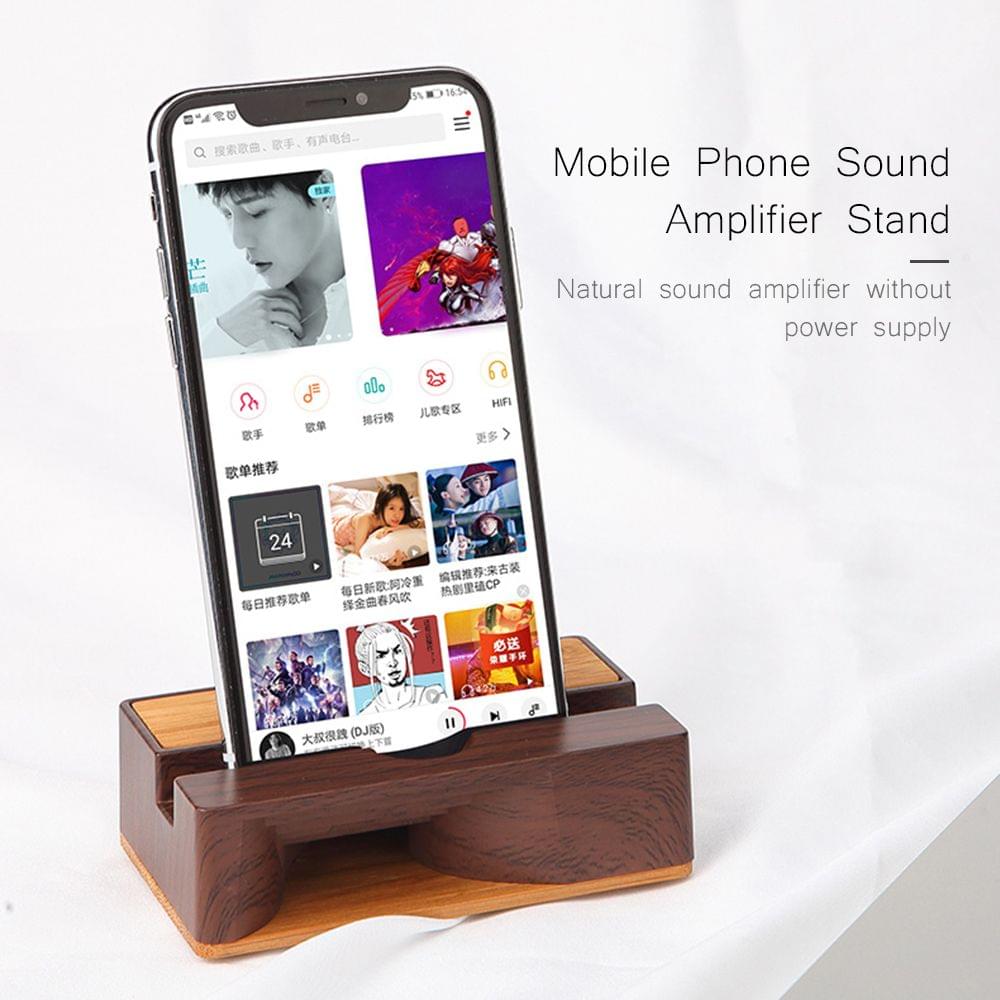 Mobile Phone Sound Amplifier Stand Wooden Cell Phone Stand