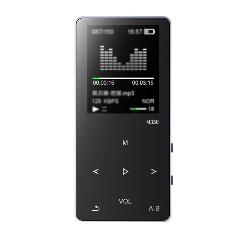 M350 MP3 Player Metal Sport Mini Portable Audio 4G/8G Music - Black&8GB