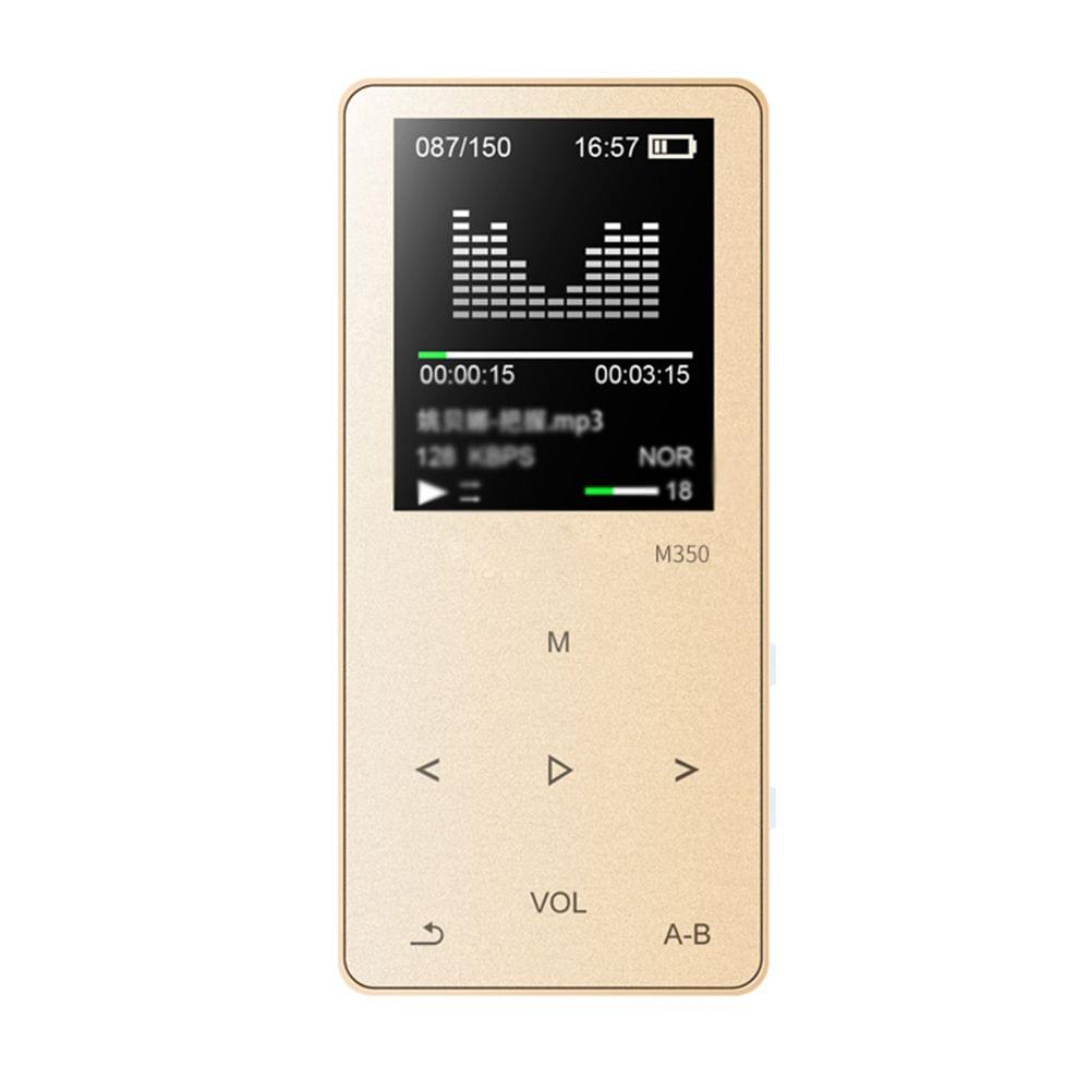 M350 MP3 Player Metal Sport Mini Portable Audio 4G/8G Music - Gold&4GB