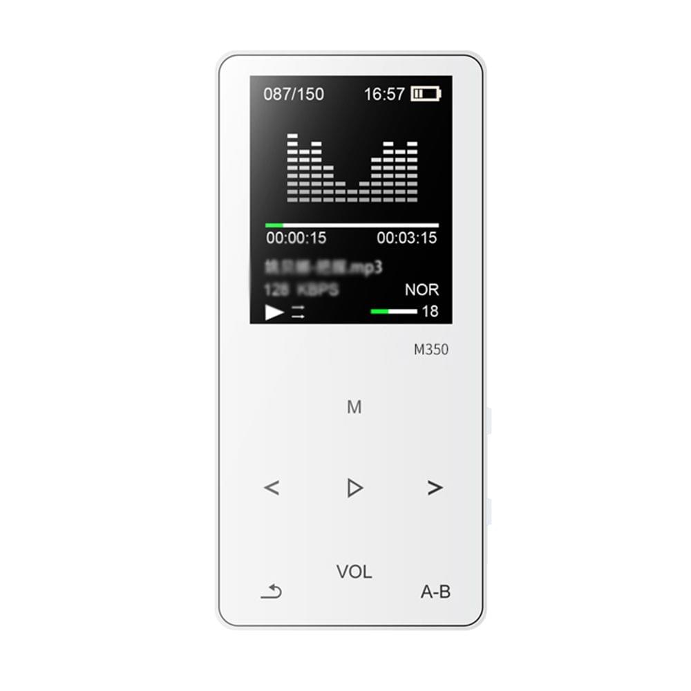 M350 MP3 Player Metal Sport Mini Portable Audio 4G/8G Music - White&8GB