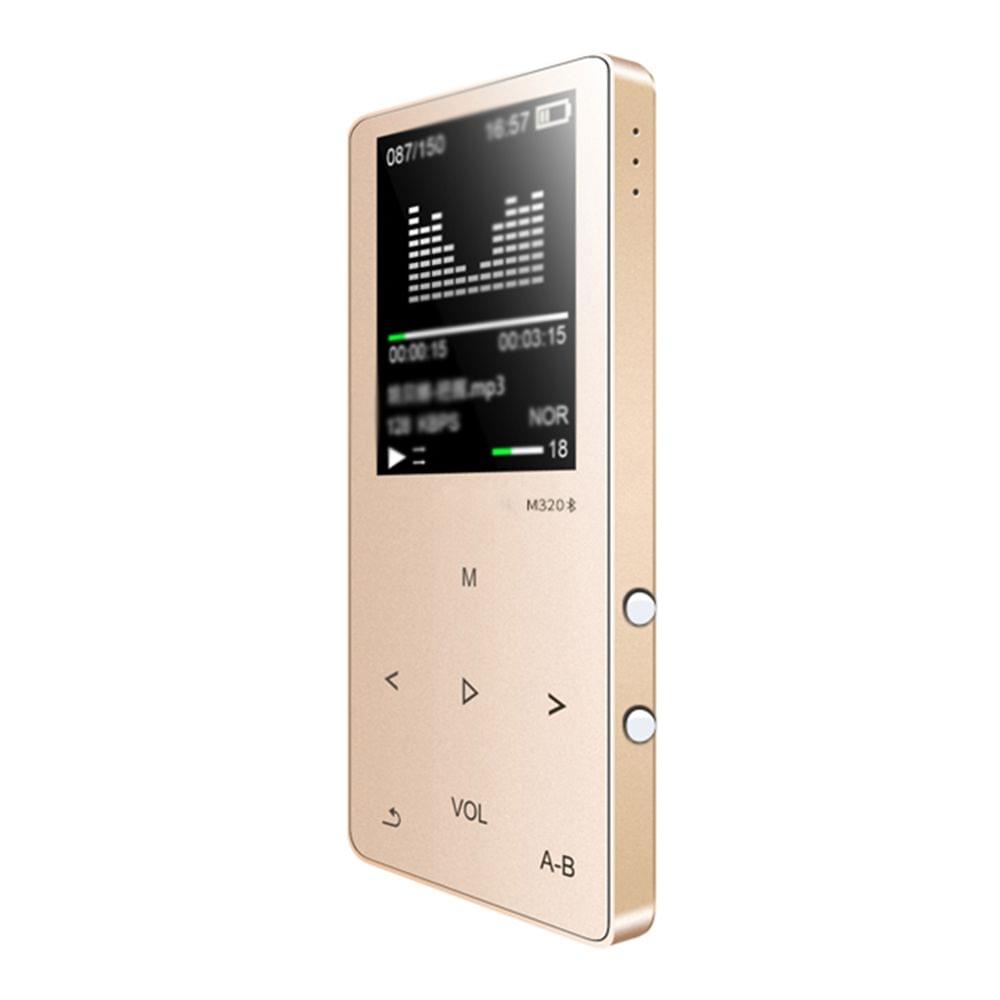 M320 MP3 Player BT Metal Sport Mini Portable Audio 4G/8G - Gold&8GB