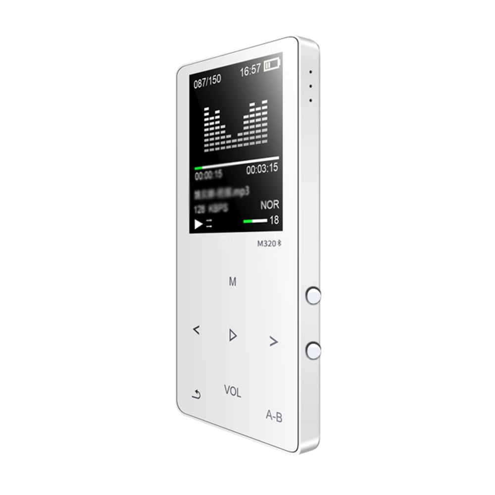 M320 MP3 Player BT Metal Sport Mini Portable Audio 4G/8G - White&8GB