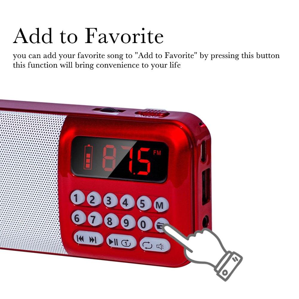 Portable FM Radio Rechargeable Wireless Speaker TF Card USB