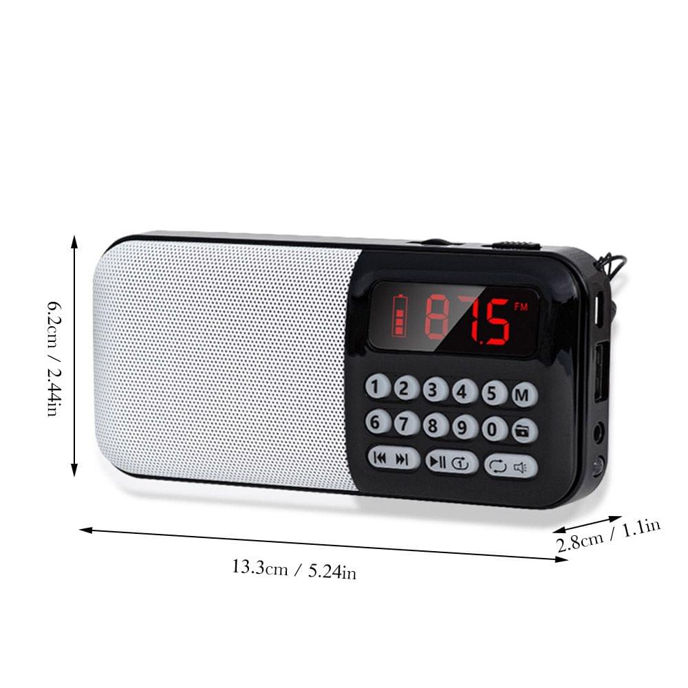 Portable FM Radio Rechargeable Wireless Speaker TF Card USB