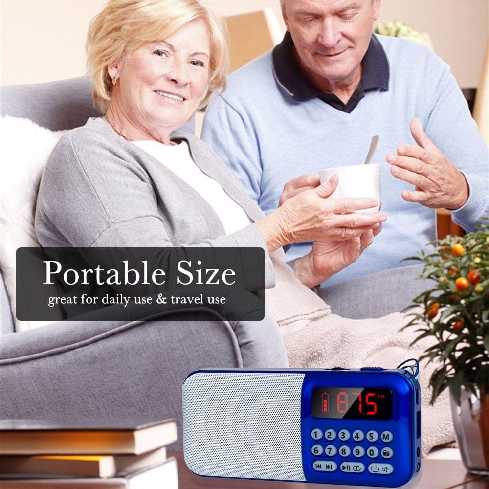 Portable FM Radio Rechargeable Wireless Speaker TF Card USB