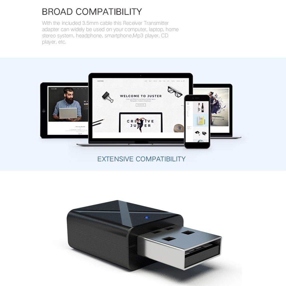 KN320 Audio Adapter USB BT 2 in 1 Trans-mitter/Receiver