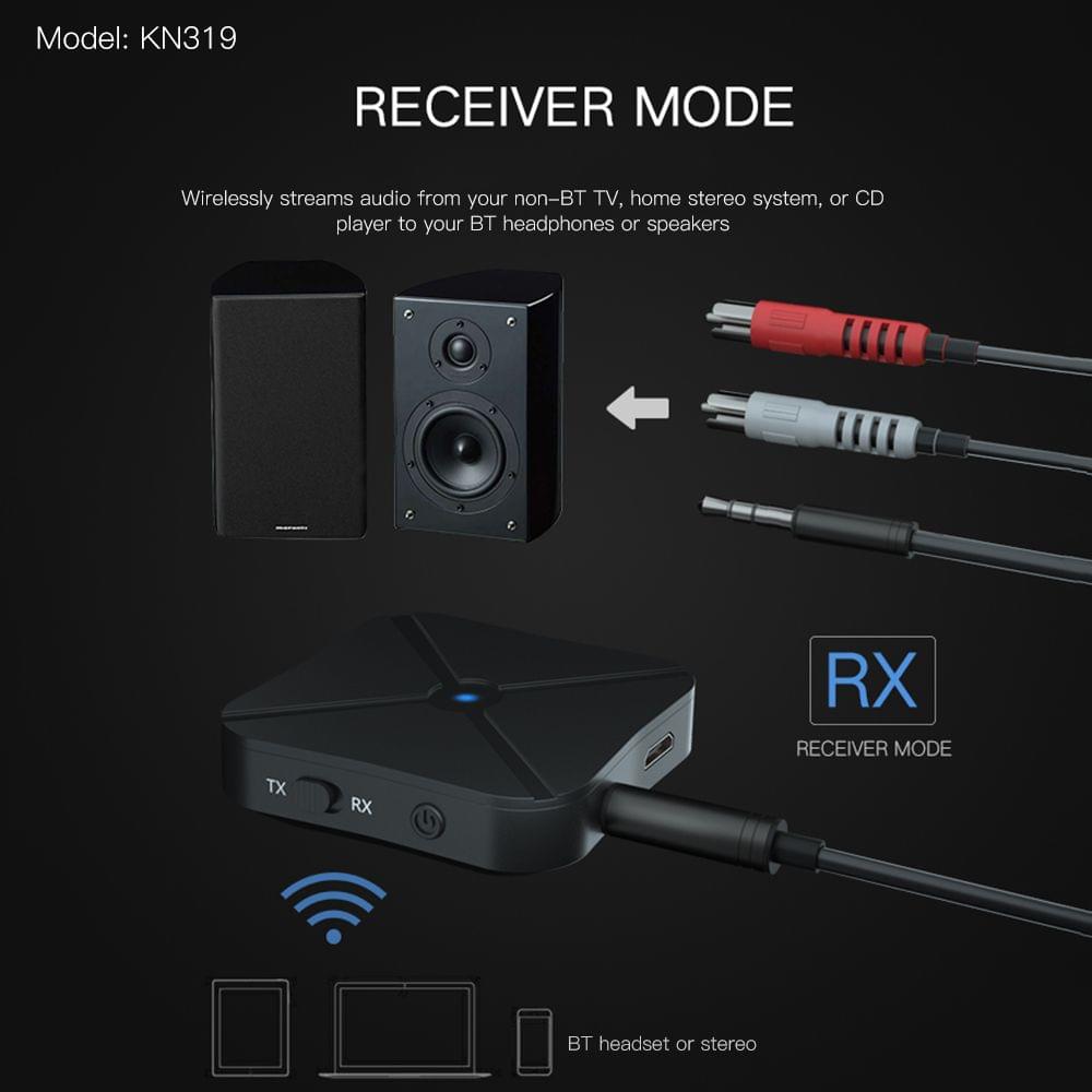 KN319 Audio Adapter USB BT 2 in 1 Trans-mitter/Receiver