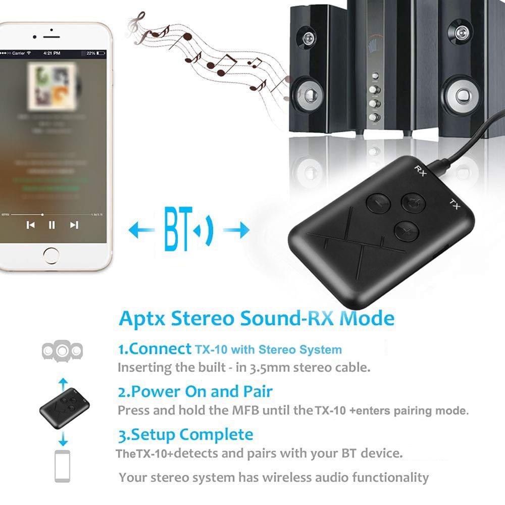 KR-TX10 Audio Adapter USB BT 2 in 1 Trans-mitter/Receiver