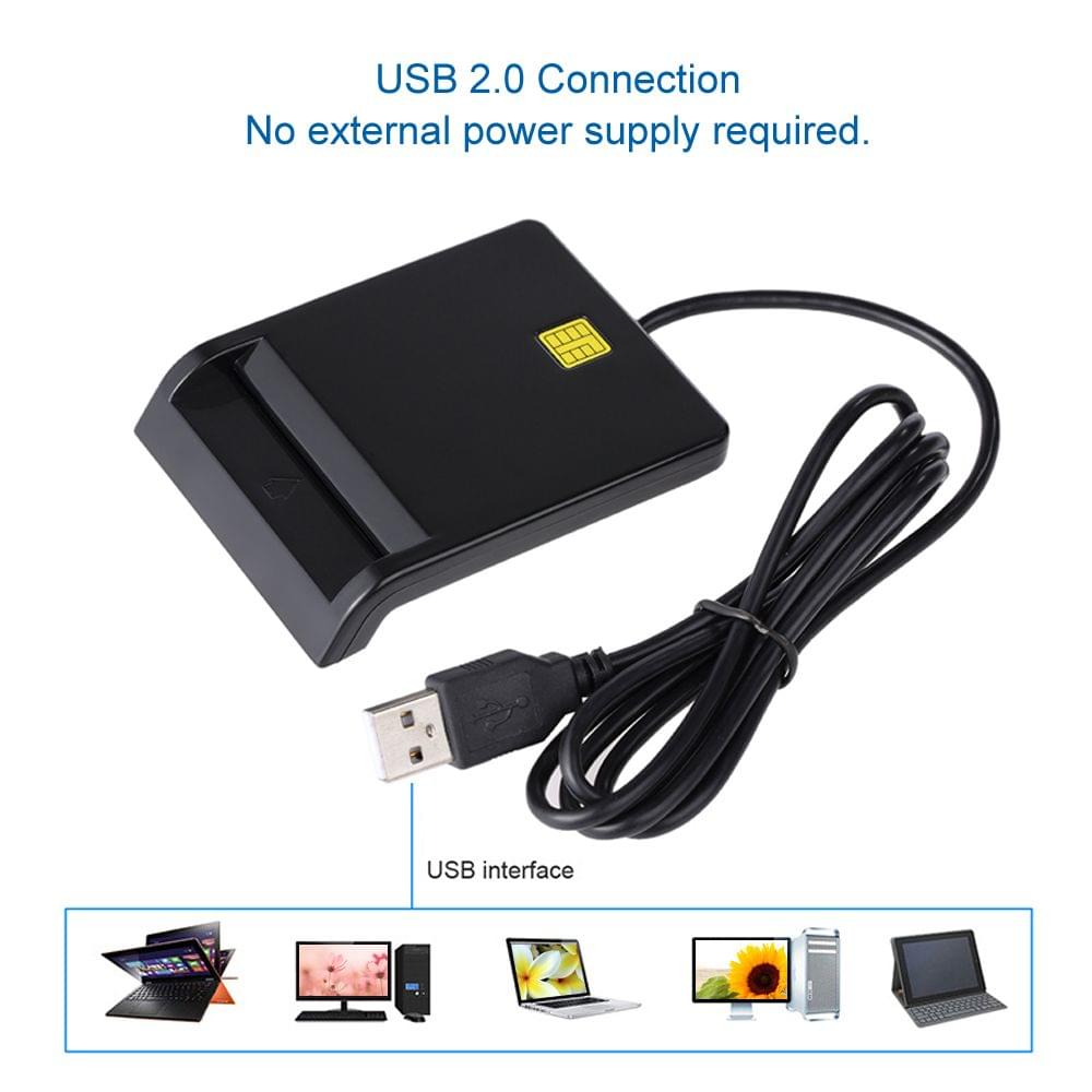 USB 2.0 Smart Card Reader Smart IC Card Reader For Bank Card