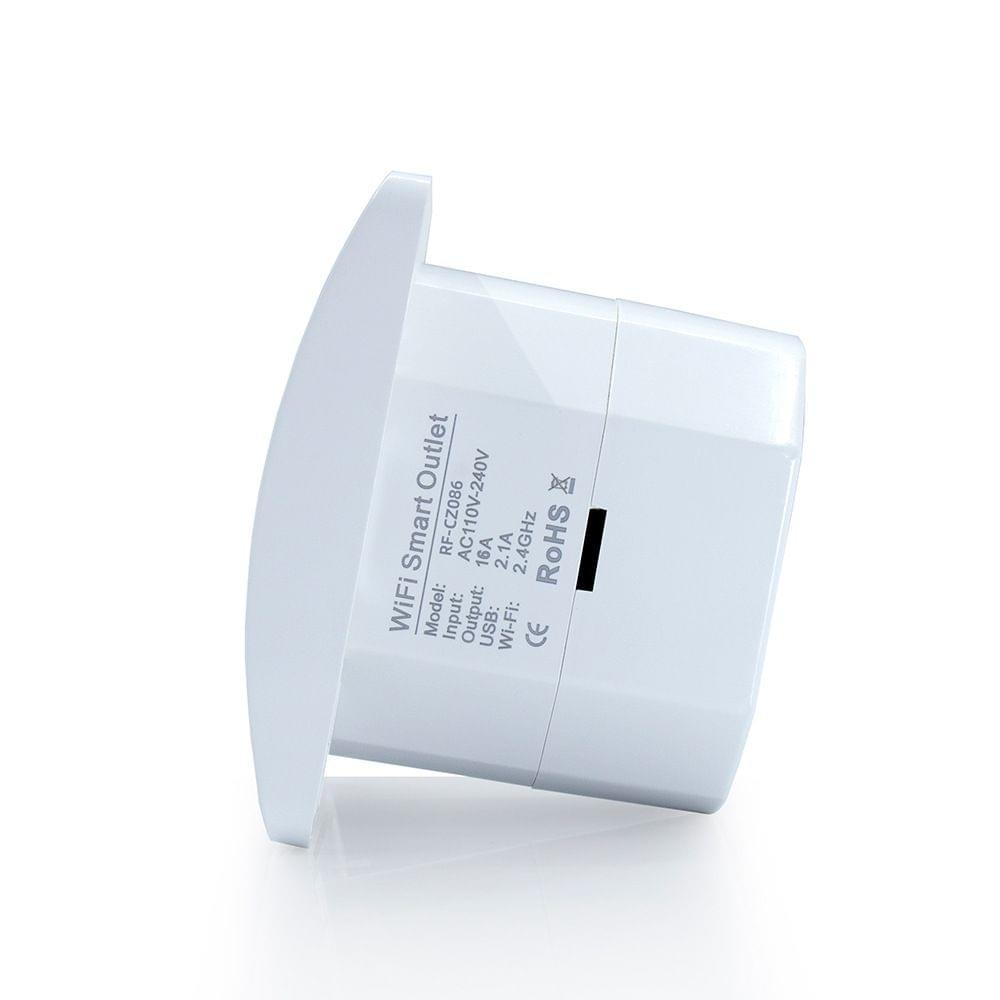 Smart WiFi Wall Outlet EU Plug Dual USB Ports Power Socket