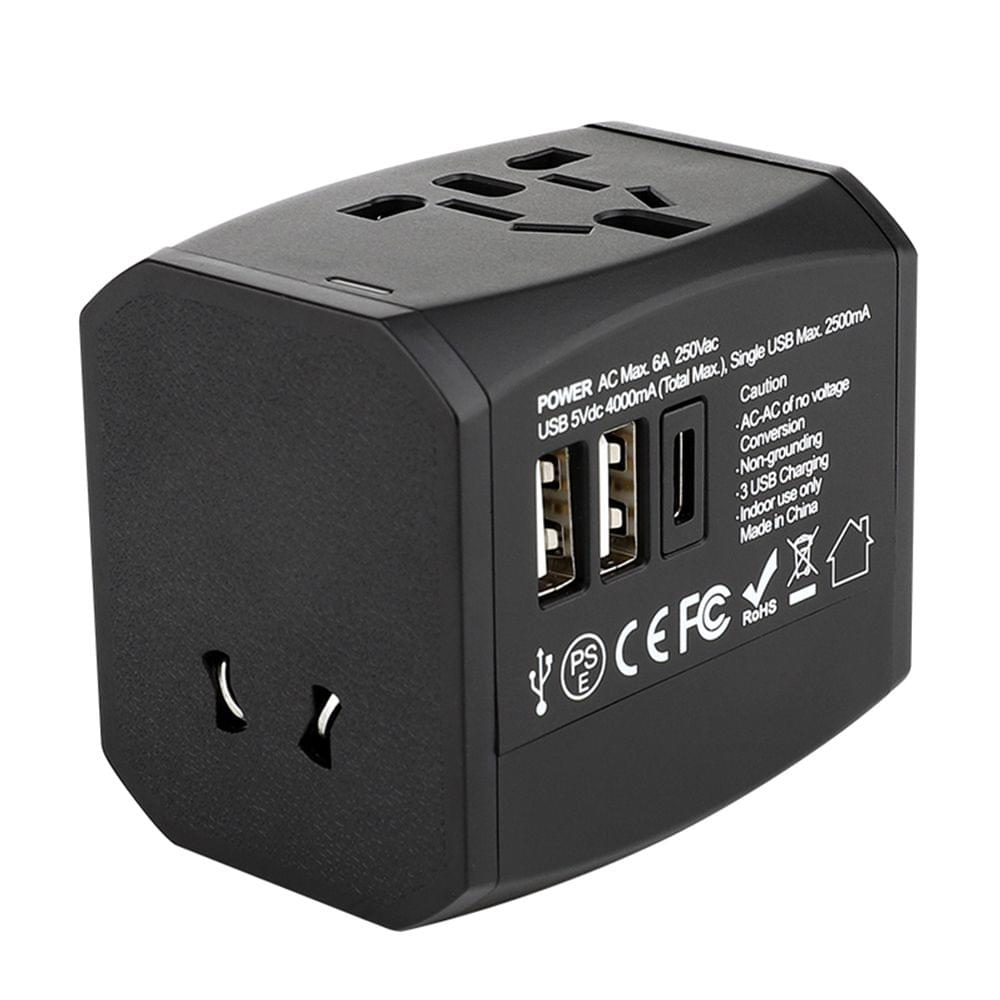 Universal Travel Adapter Worldwide All in One Phone Wall - 2USB and TYPE-C