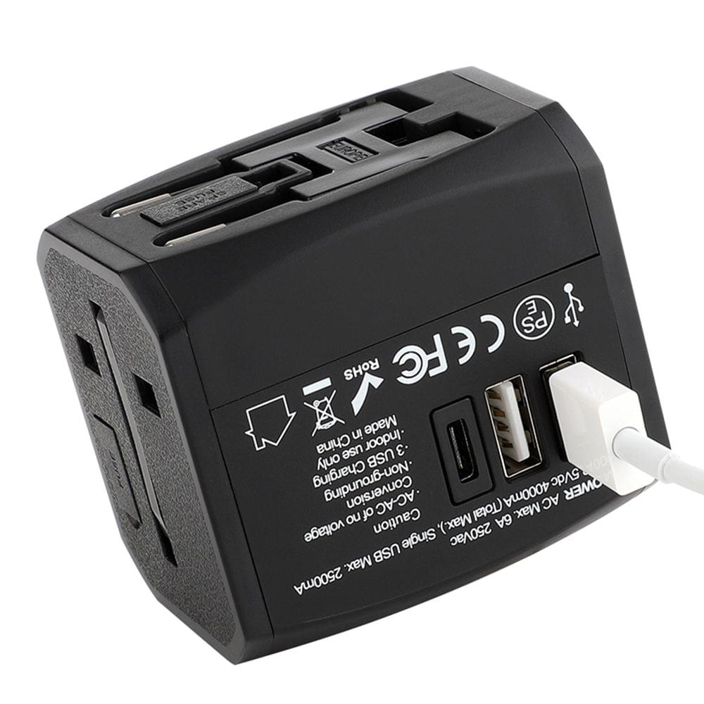 Universal Travel Adapter Worldwide All in One Phone Wall - 2USB and TYPE-C
