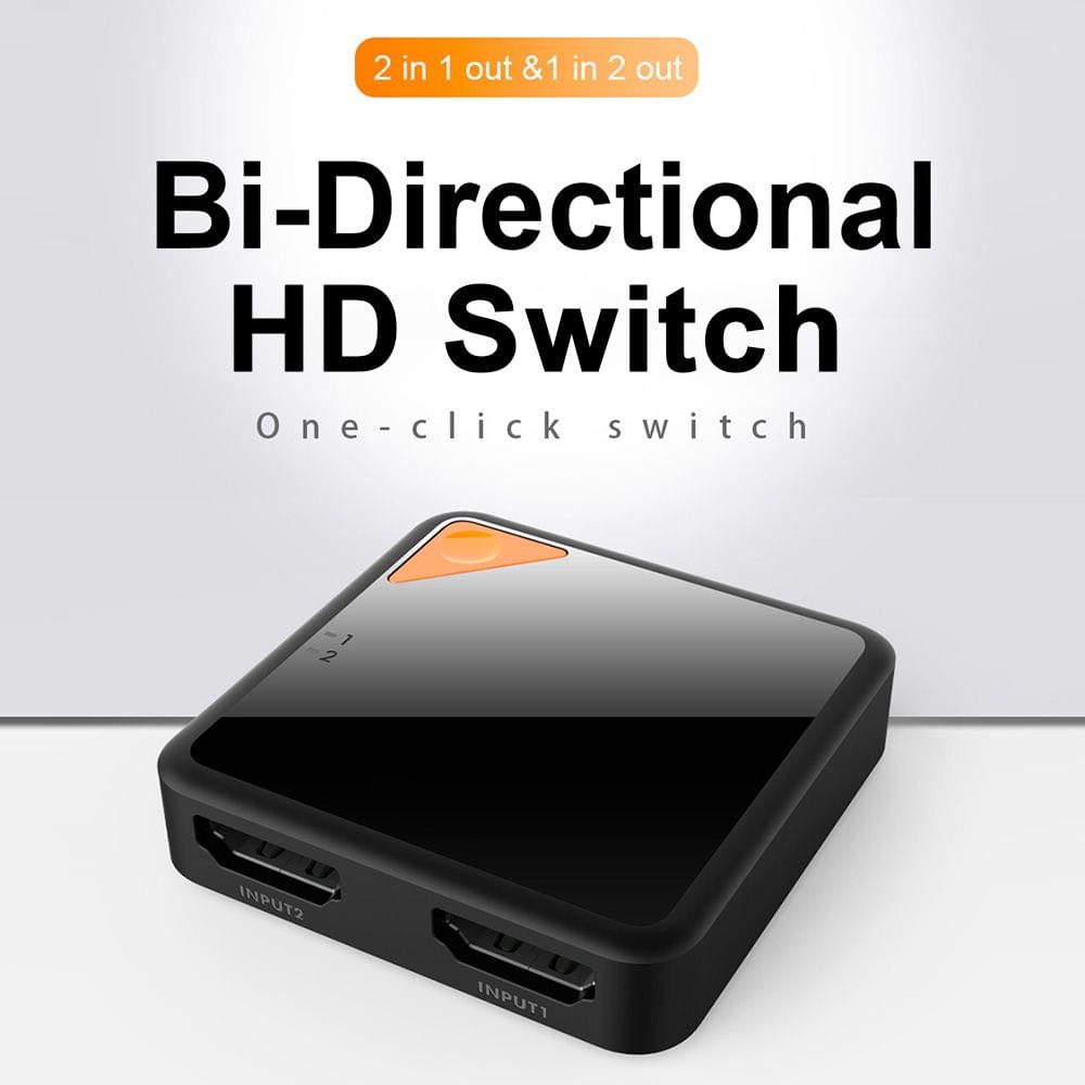 HD Switch HD Splitter 2 in 1 Out with Indicator Light