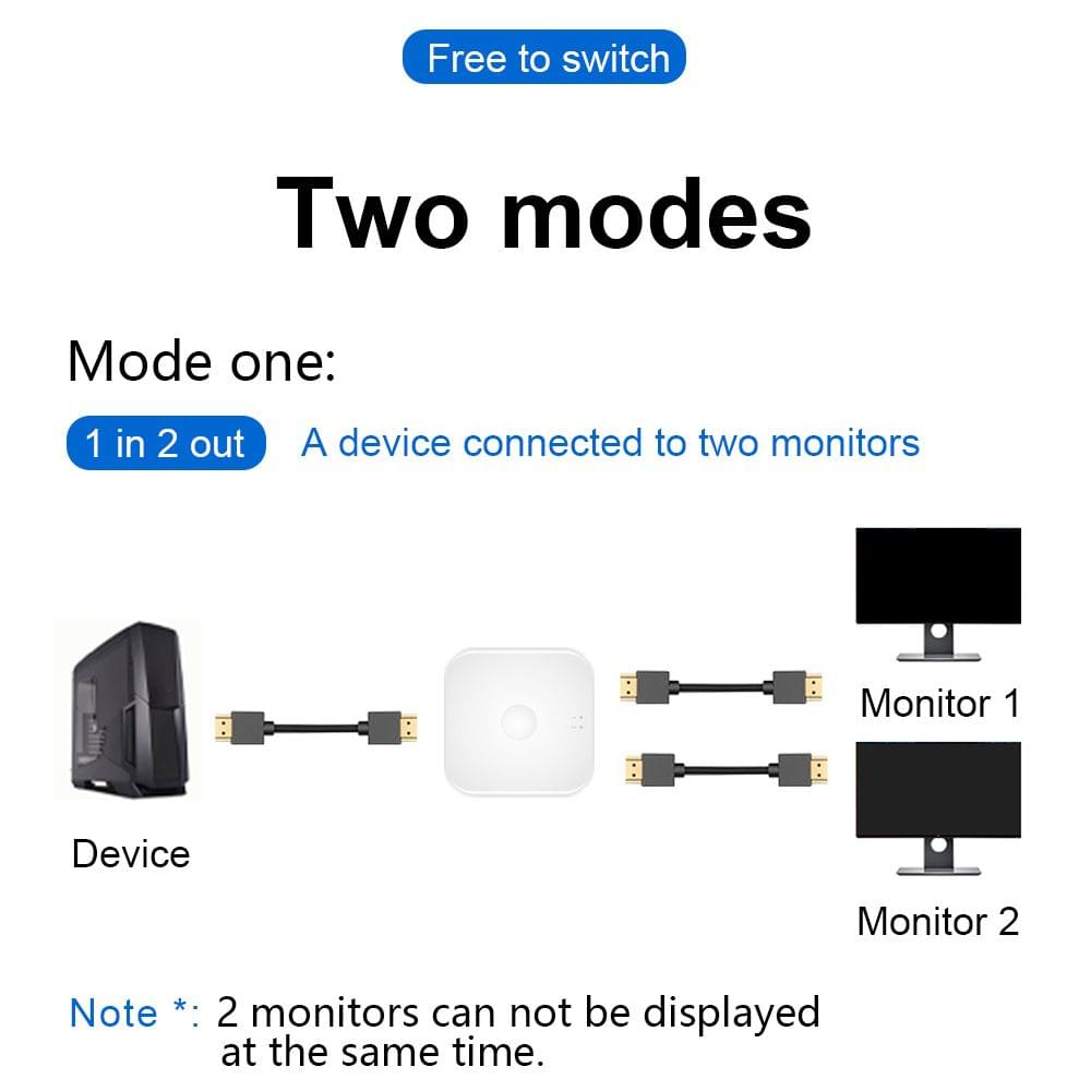 HD Switch Portable HD Splitter 2 in 1 Out HD Switch with