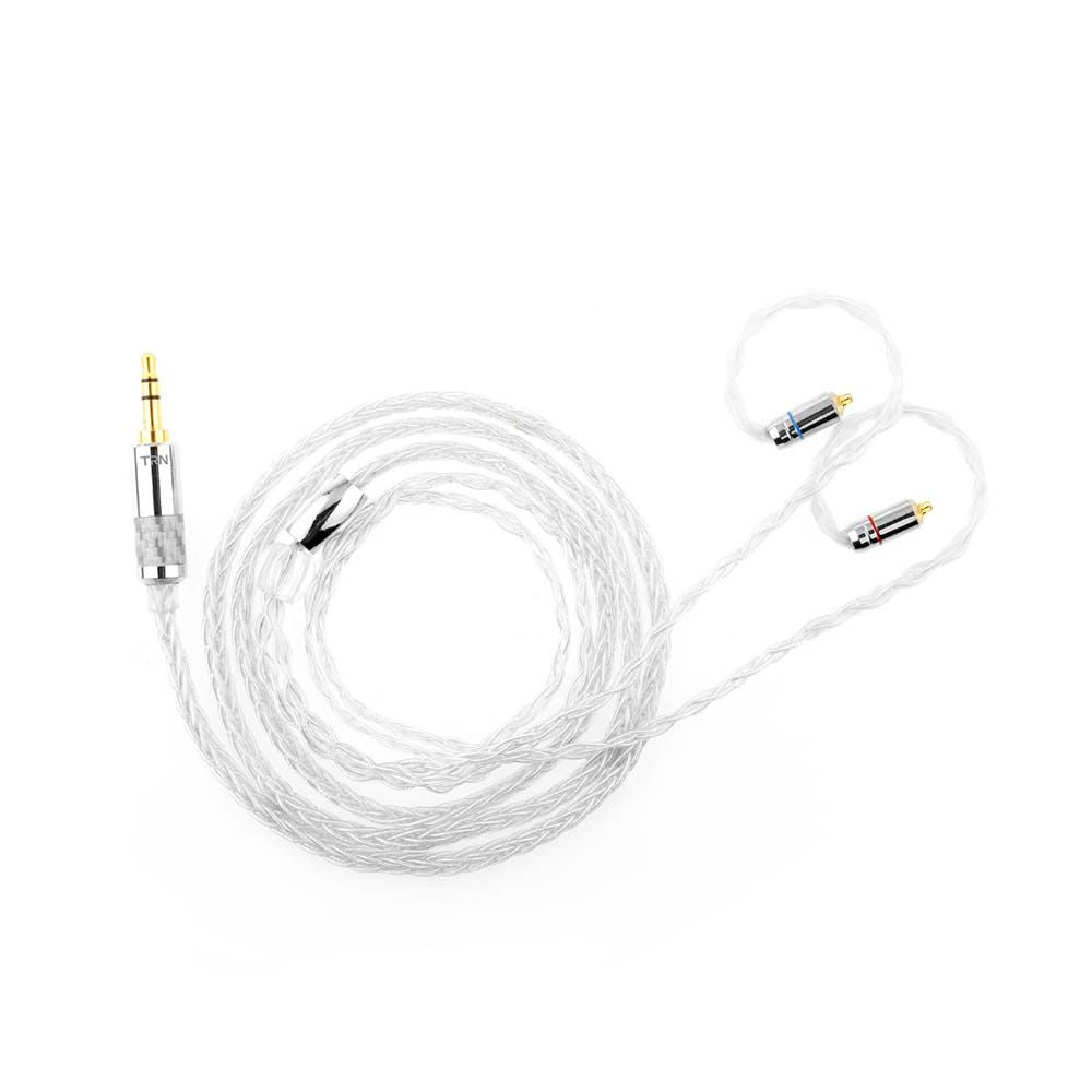 TRN T3 8 Core Pure Silver Cable 3.5mm MMCX Upgrade Earphone - 1