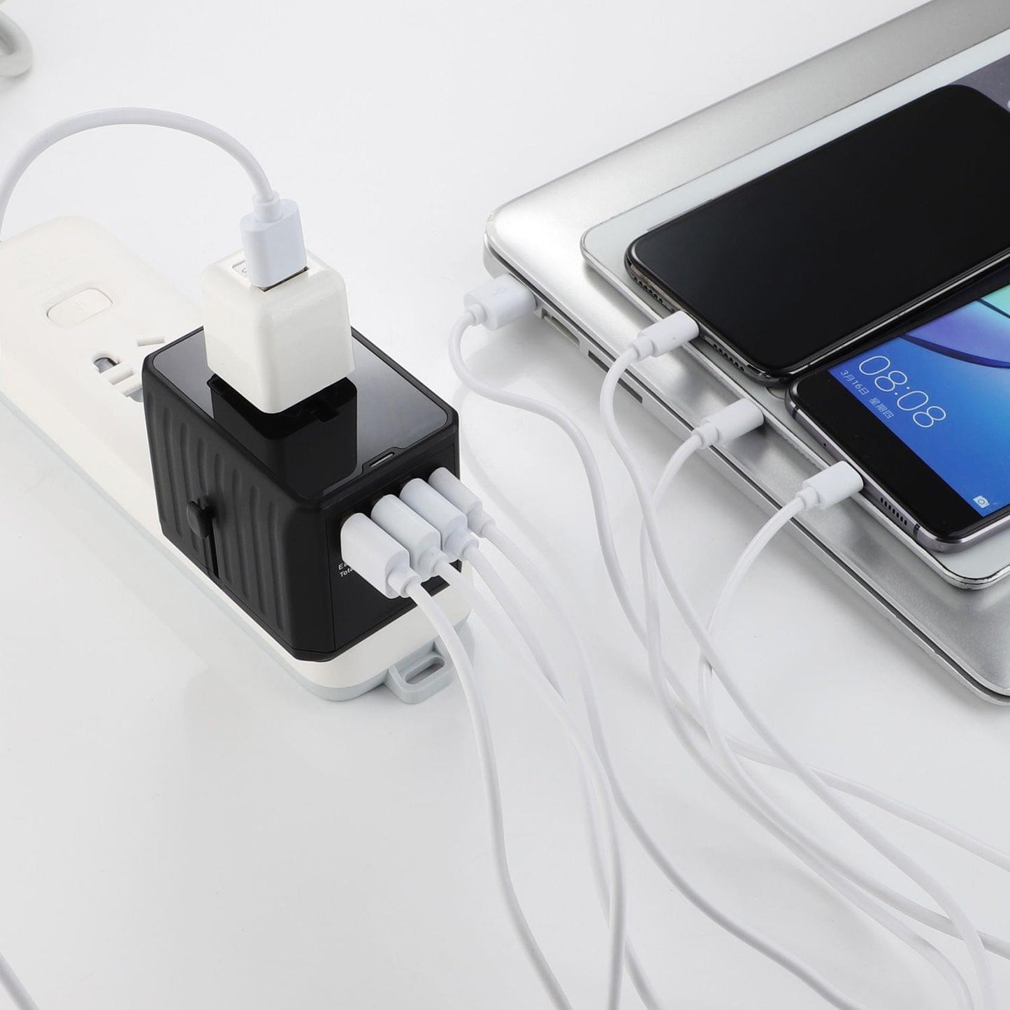Universal Travel Adapter Auto Resetting Fuse Baby Safe - 4USB