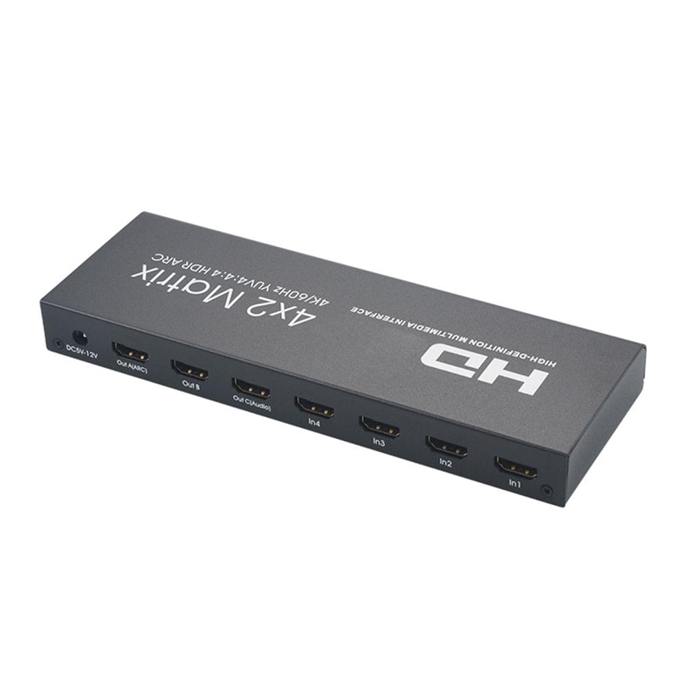 HD Matrix 4x2 Switch Splitter 4K@60Hz HD 2.0 Matrix with - US Plug