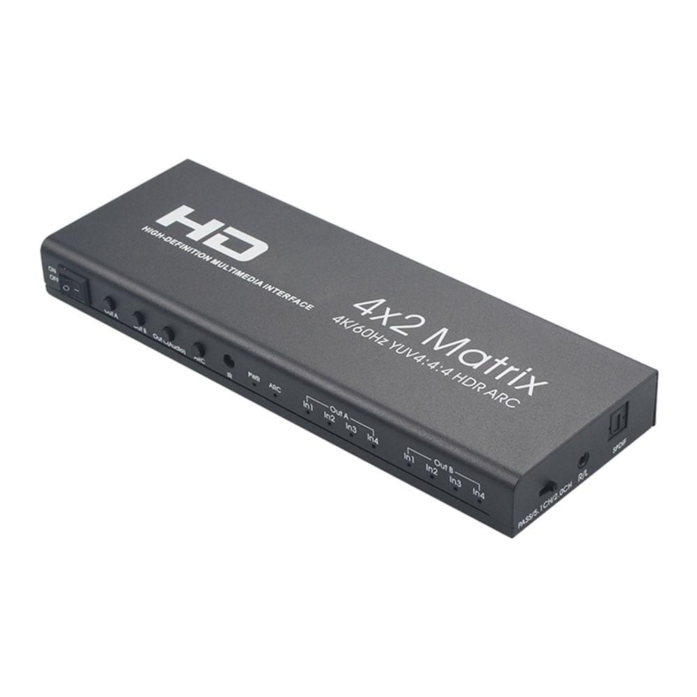 HD Matrix 4x2 Switch Splitter 4K@60Hz HD 2.0 Matrix with - US Plug