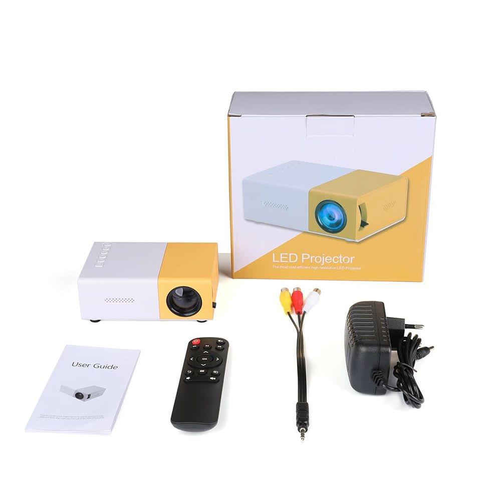 400 Lumens Mini LED Projector Supports 720P / 1080P Portable - EU Plug