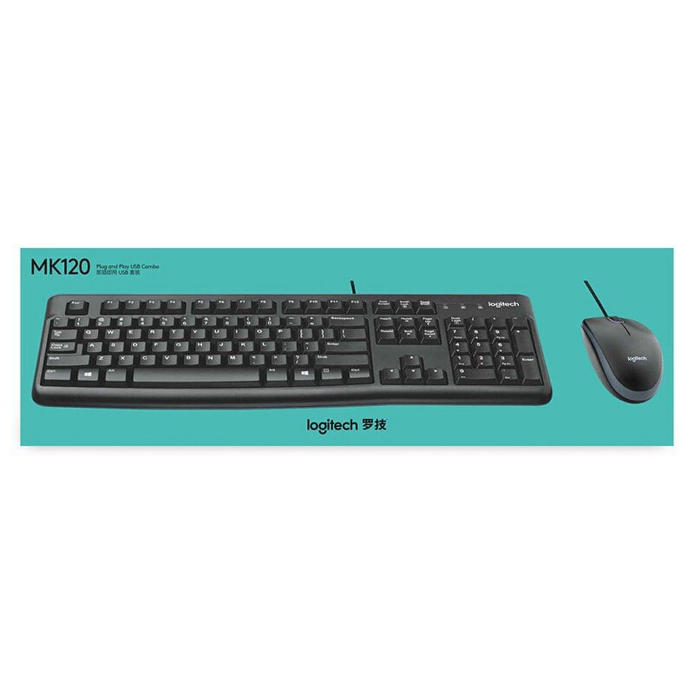 Logitech MK120 Desktop USB Mouse Keyboard Combo Full-size