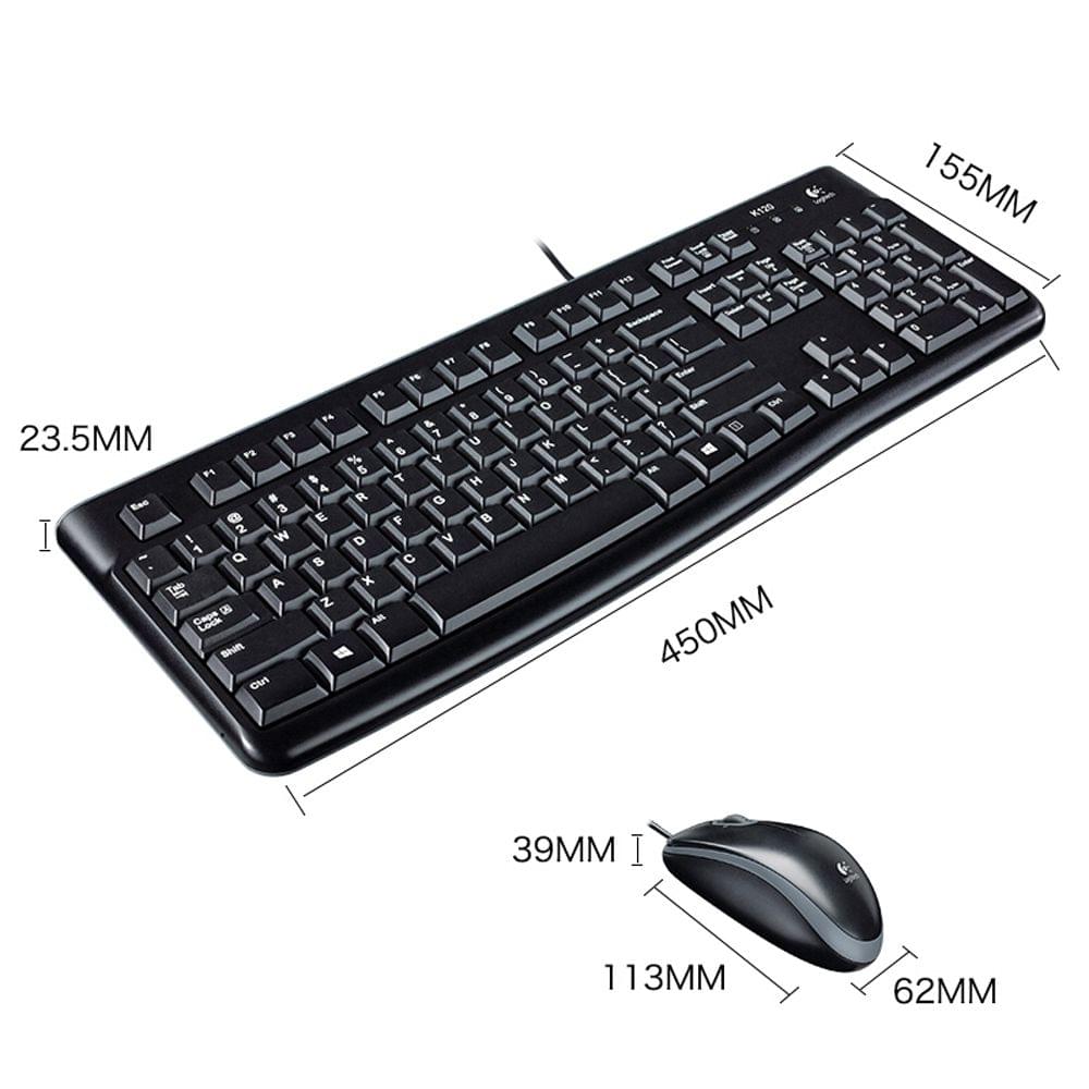 Logitech MK120 Desktop USB Mouse Keyboard Combo Full-size