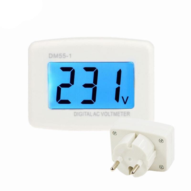 Digital Voltmeter LCD Display LCD Voltmeter Plug-type Electric Meter (EU Plug)