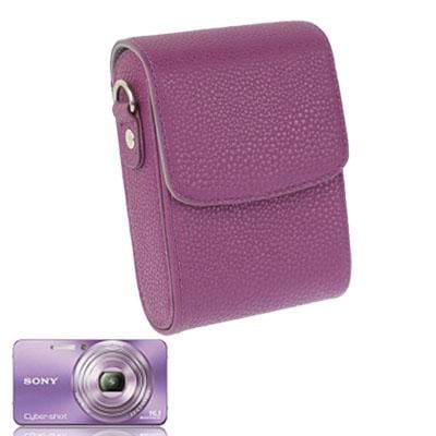 Litchi Texture Universal Mini Digital Leather Camera Bag, Size: 112x80x40mm (Purple)
