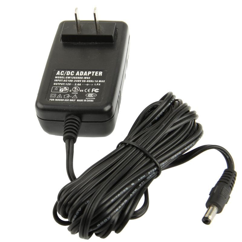 High Quality US Plug AC 100-240V to DC 12V 2A Power Adapter, Tips: 5.5 x 2.5mm, Cable Length: 1.8m (Black)
