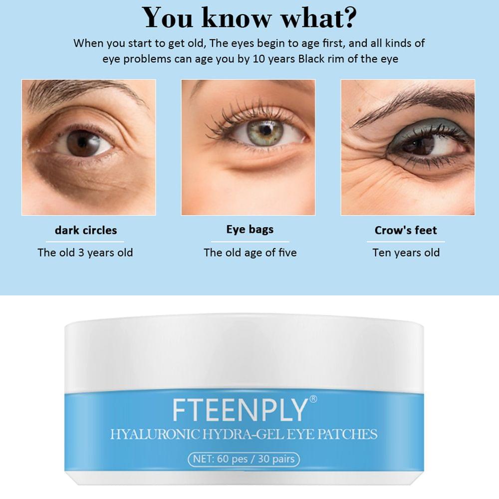 FTEENPLY Eye Mask Hyaluronic Acid Under Eye Pads Under Eye - 60Pcs