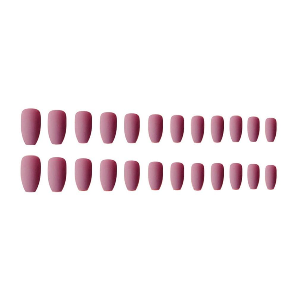 24Pcs Ballerina Pure Color Matte Coffin Nails Full Cover