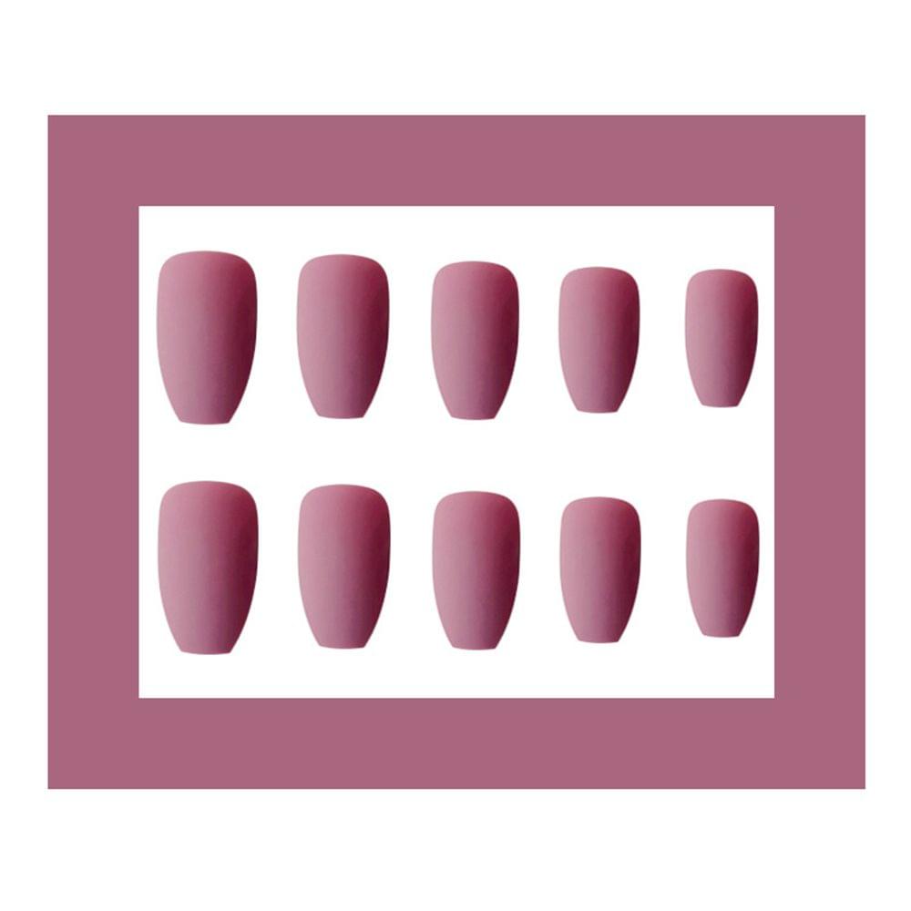 24Pcs Ballerina Pure Color Matte Coffin Nails Full Cover