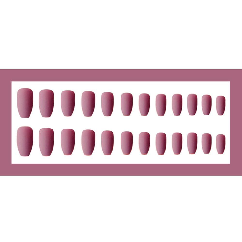 24Pcs Ballerina Pure Color Matte Coffin Nails Full Cover