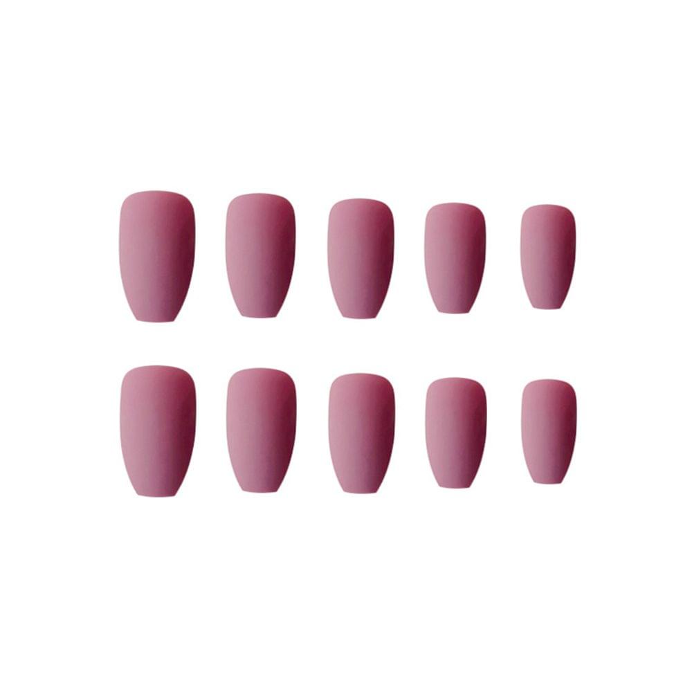 24Pcs Ballerina Pure Color Matte Coffin Nails Full Cover
