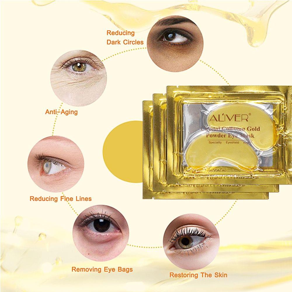10 Pairs Moisturizing Gold Crystal Collagen Eye Mask - 10 Pairs