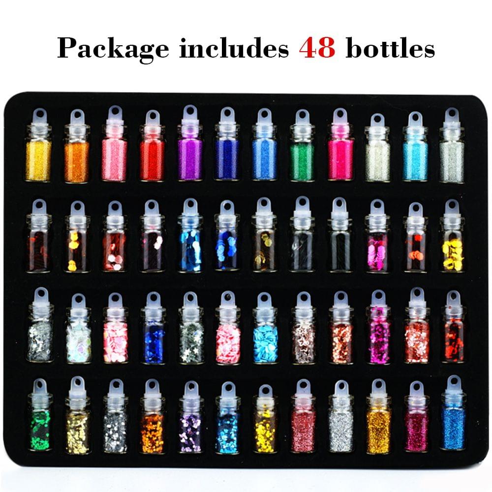 48 Colors Glitter Set Cosmetic Chunky Glitter for Body Nail