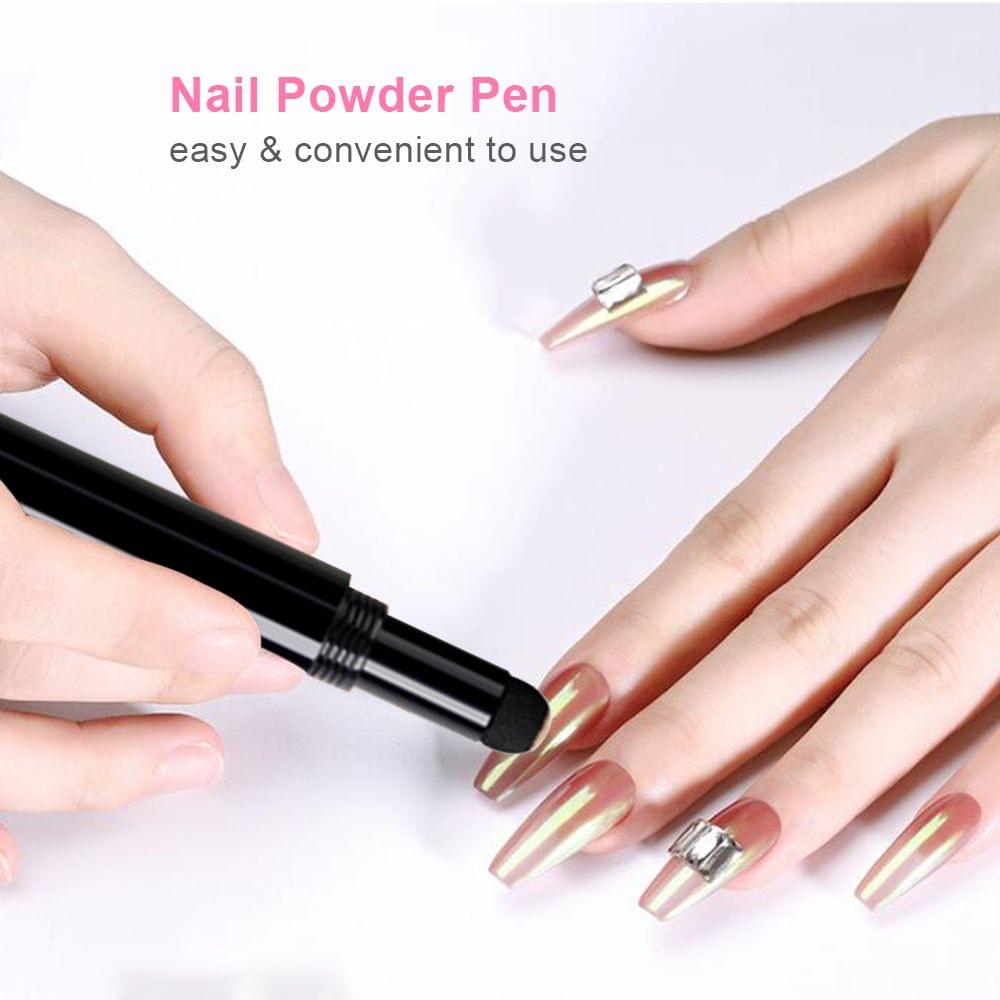 Portable Chrome Air Cushion Nail Powder Pen 6 Color