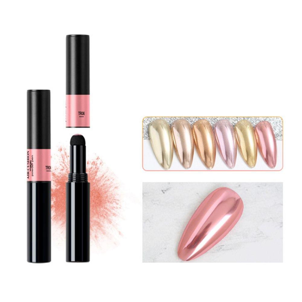 Portable Chrome Air Cushion Nail Powder Pen 6 Color