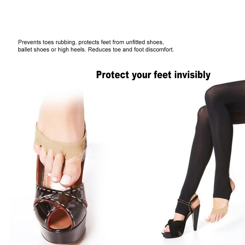 Women Invisible Fore Foot Socks Half Backless Toe Pad Half
