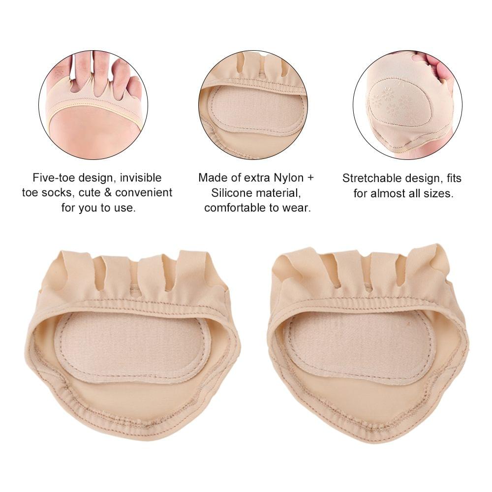Women Invisible Fore Foot Socks Half Backless Toe Pad Half