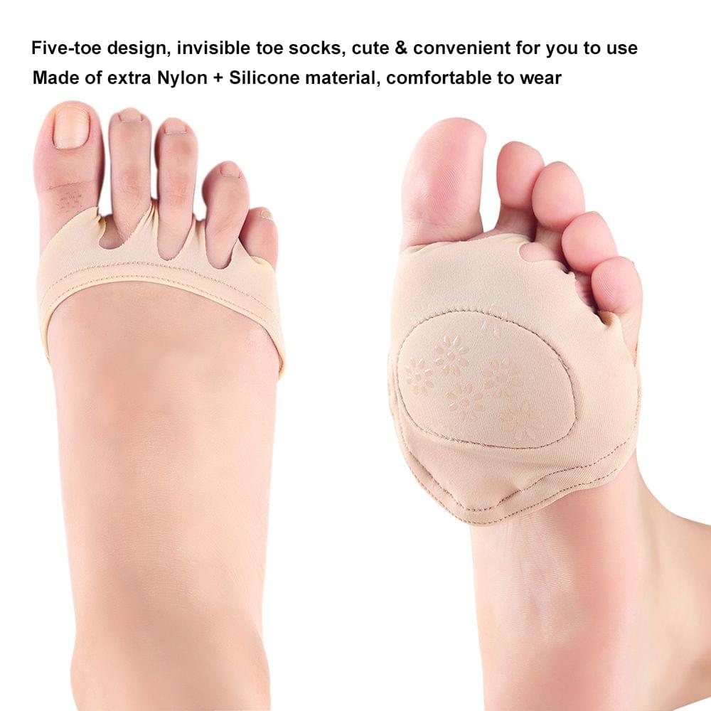 Women Invisible Fore Foot Socks Half Backless Toe Pad Half