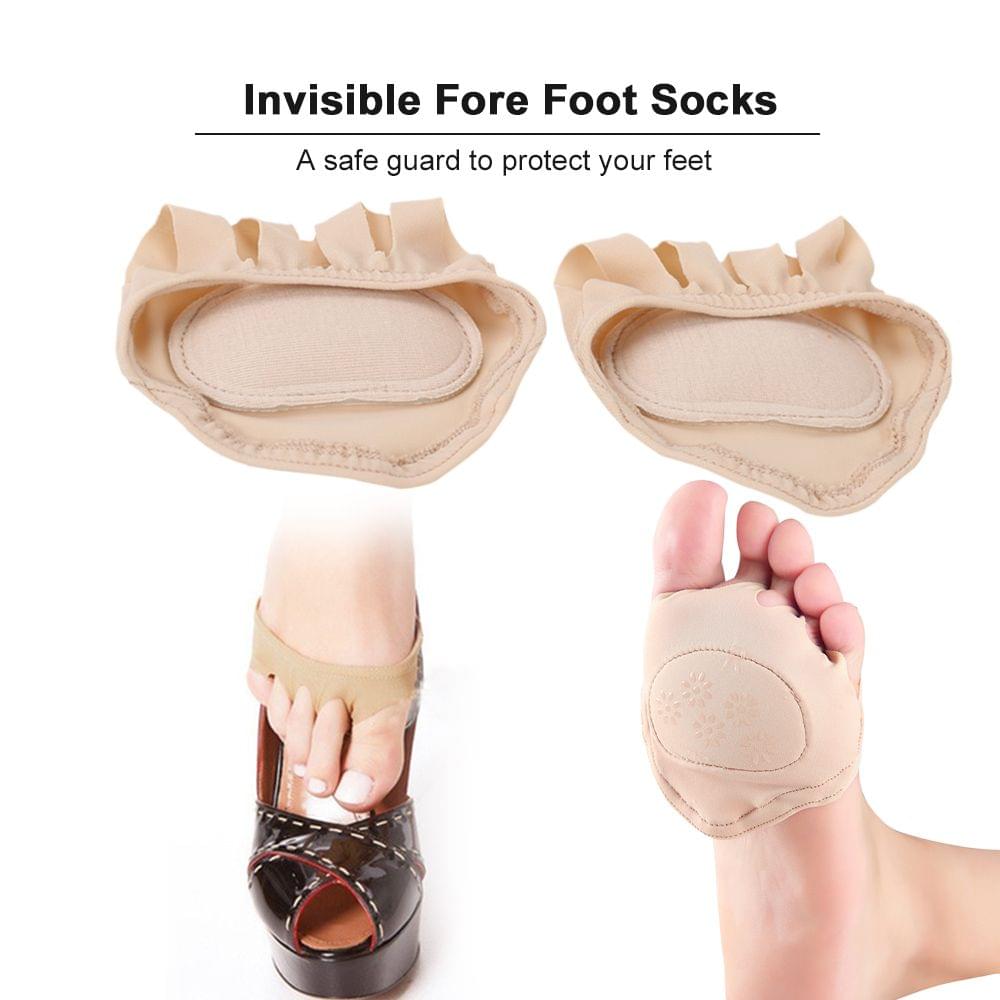 Women Invisible Fore Foot Socks Half Backless Toe Pad Half