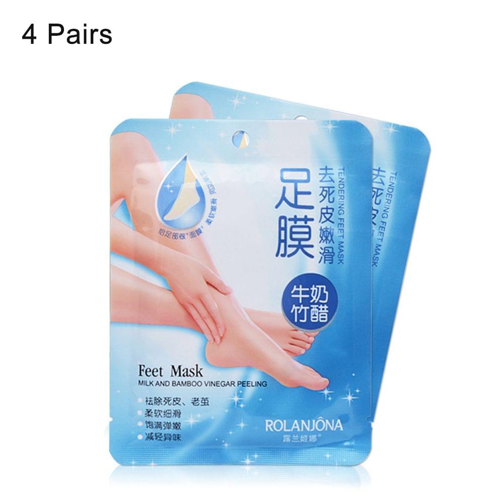 4 Pairs Comfort Exfoliating Peel Foot Masks 8Pcs Baby Soft - Pack of 4