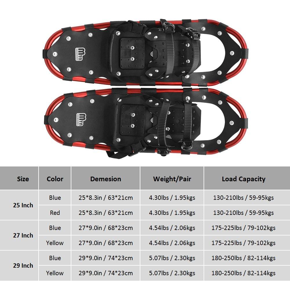 Snowshoes Women Men Aluminum Snow Shoes with Adjustable - 25inch OP